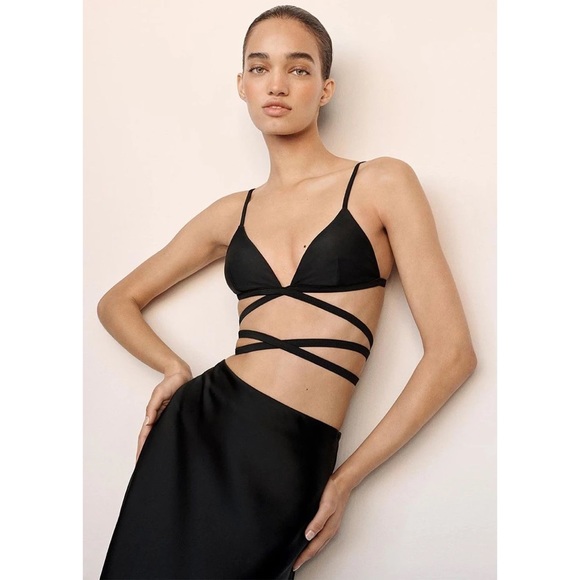 Matteau Other - Matteau Black Wrap Triangle Bikini Top Sz. 1